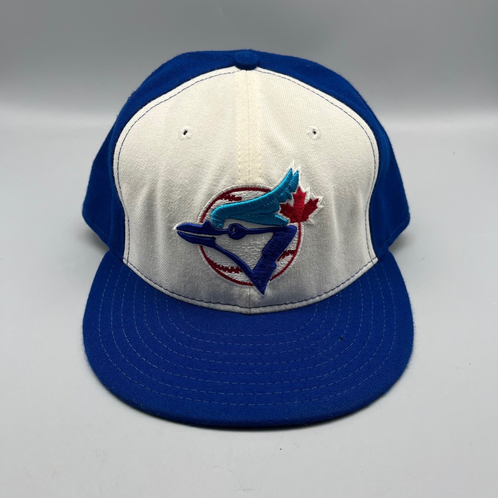New Era Toronto Blue Jays Hat Mens Blue White Embroidered 7 5/8 59FIFTY Fitted